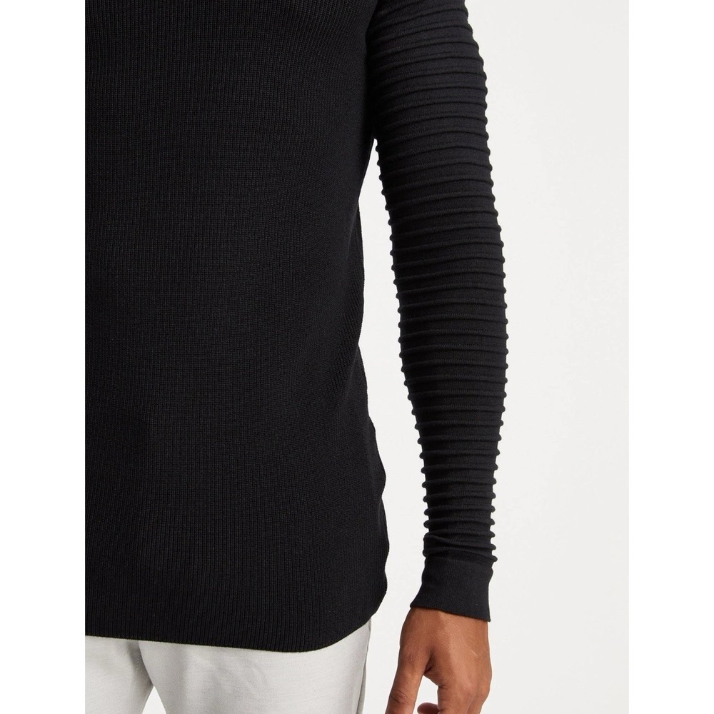 Leif Nelson Black Knit Ribbed Long Sleeve Knit Sweater Men's Size 2XL Cotton